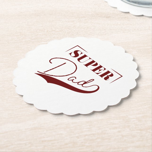 Posavasos De Papel Super Papá (En perspectiva)