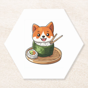 Posavasos De Papel Sushi Shiba � Perro De Comida Gracioso
