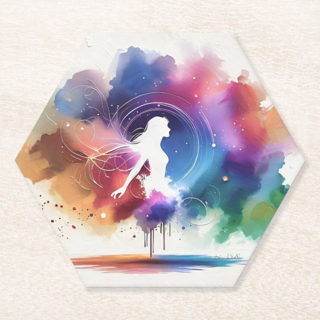 Posavasos De Papel Susurros de un alma arco iris (Anverso)