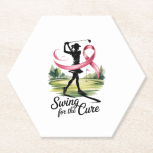 Posavasos De Papel Swing for the Cure Golf Breast Cancer