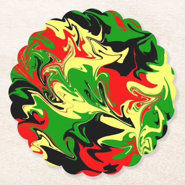 Posavasos De Papel Swirls Afrocéntrico (Anverso)