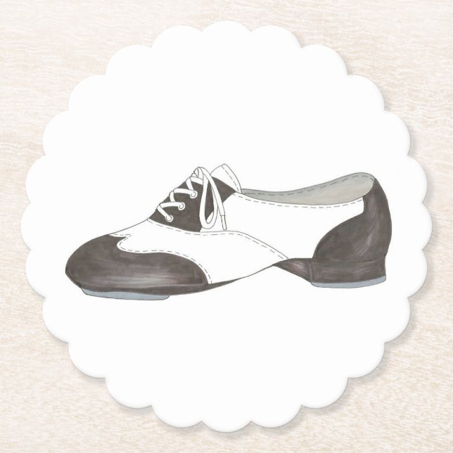 Posavasos De Papel Tap Shoe Print Dance Teacher Dancer Tapdance Decor (Anverso)