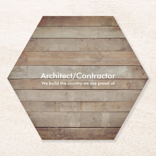 Posavasos De Papel Tarjeta de presentación de madera (Anverso)