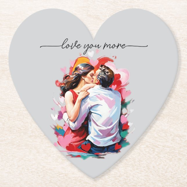 Posavasos De Papel tarjeta de vacaciones suave de los amantes (Anverso)