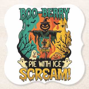 Posavasos De Papel Tarta de helado de calabaza Boo Berry Espantapájar