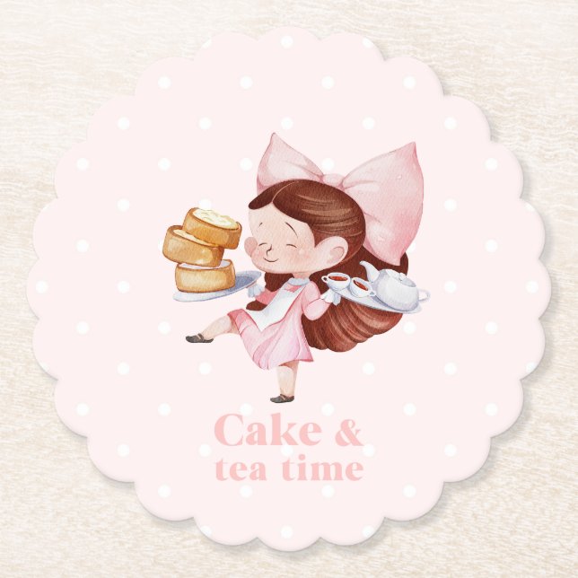 Posavasos De Papel Tartas de papel de hormigón y té (Anverso)