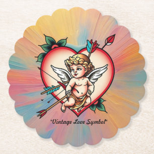 Posavasos De Papel Tatuaje de amor cupido tradicional