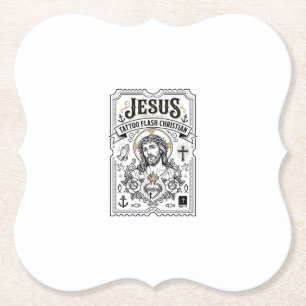 Posavasos De Papel Tatuaje Flash Jesús Cristiano Tatuaje Flash Jesús 