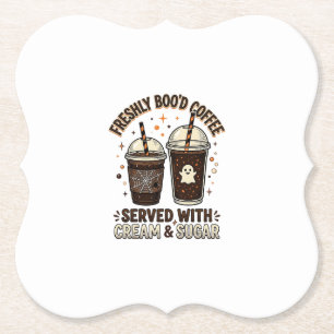 Posavasos De Papel Taza de fantasma de Halloween de café recién hecho