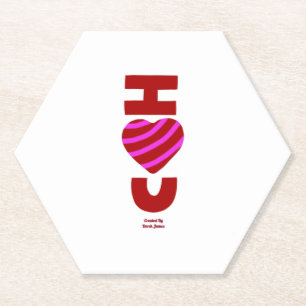 Posavasos De Papel Te Amo Hexagon Paper Coaster