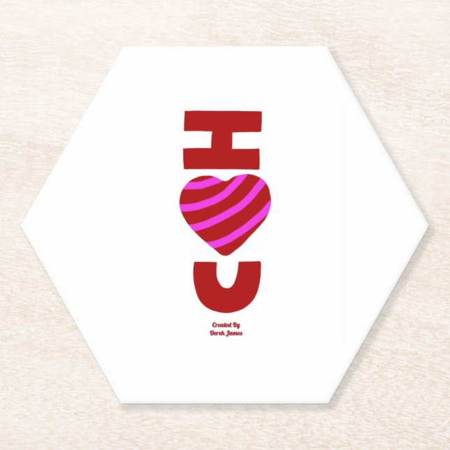 Posavasos De Papel Te Amo Hexagon Paper Coaster (Anverso)