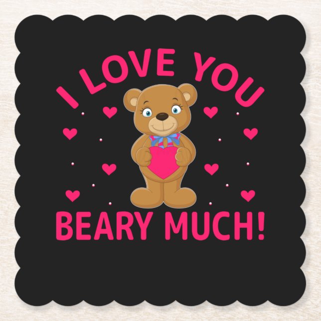 Posavasos De Papel Te Amo Mucho Teddy Bear (Anverso)