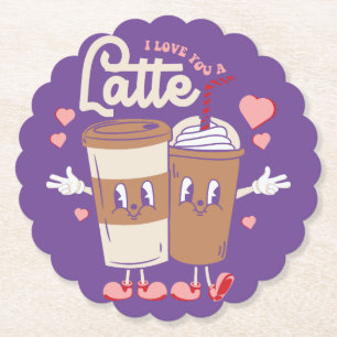 Posavasos De Papel Te amo San Valentín café de montaña de papel