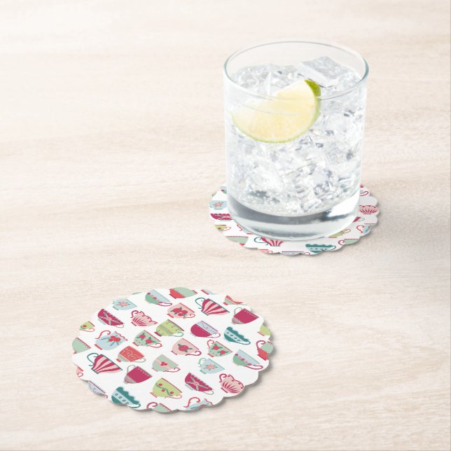 Posavasos De Papel Té Cups moderna de cosecha (In situ)