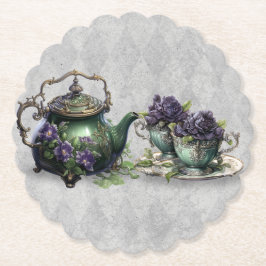 Posavasos De Papel Té Gris Claro Testigos Encantador Brew Coaster