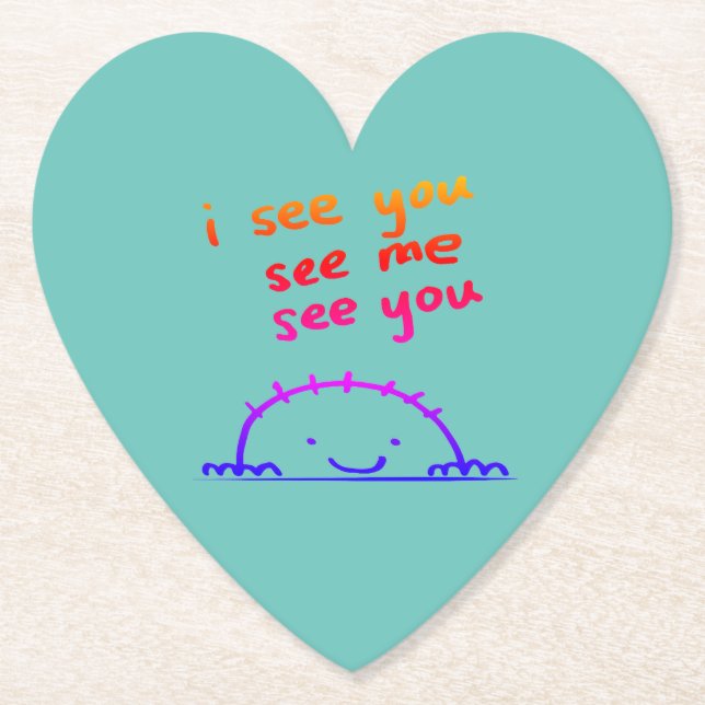 Posavasos De Papel Te veo, me veo, te veo (Anverso)