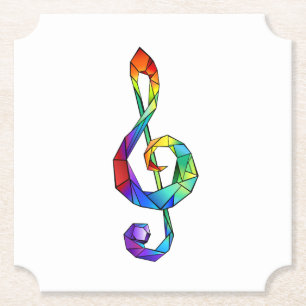 Posavasos De Papel Tecla musical arcoiris tremendo clef