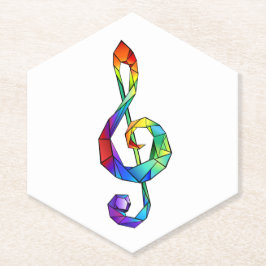 Posavasos De Papel Tecla musical arcoiris tremendo clef