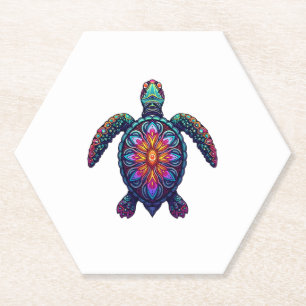 Posavasos De Papel Tejido de animales oceánicos tinte marino tribal a