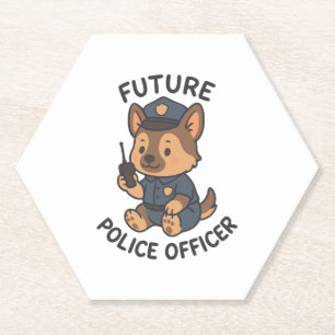 Posavasos De Papel Tema del futuro de agente de policía de Cute Dog