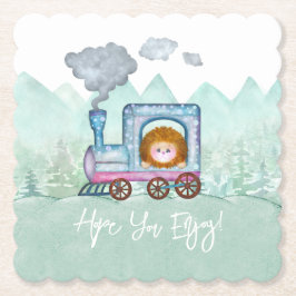 Posavasos De Papel Tema fotográfico Boys Cute Train Travel