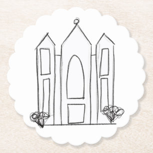Posavasos De Papel Templo SUD de Salt Lake City simple moderno mormón