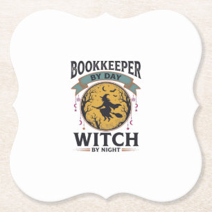Posavasos De Papel Tenedor de libros de día Bruja de noche Camiseta v