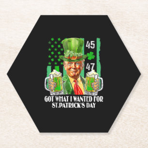 Posavasos De Papel Tengo lo que quería para el Día de San Patricio, g