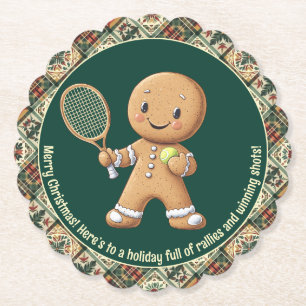 Posavasos De Papel Tenis de pan de jengibre Grand Slam 🎾 texto 🎄 pe
