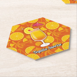 Posavasos De Papel Tequila Sunrise Cocktail