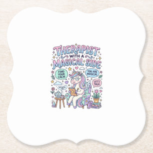 Posavasos De Papel Terapeuta de Unicornio con un Regalo Mágico Latera