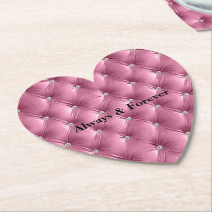 Posavasos De Papel Terciopelo Falso Rosa Suave Chic Cálido