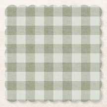 Textura de lino de cuadros Búfalo de gingham verde