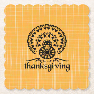 Posavasos De Papel Thanksgiving- Turkey Mandala