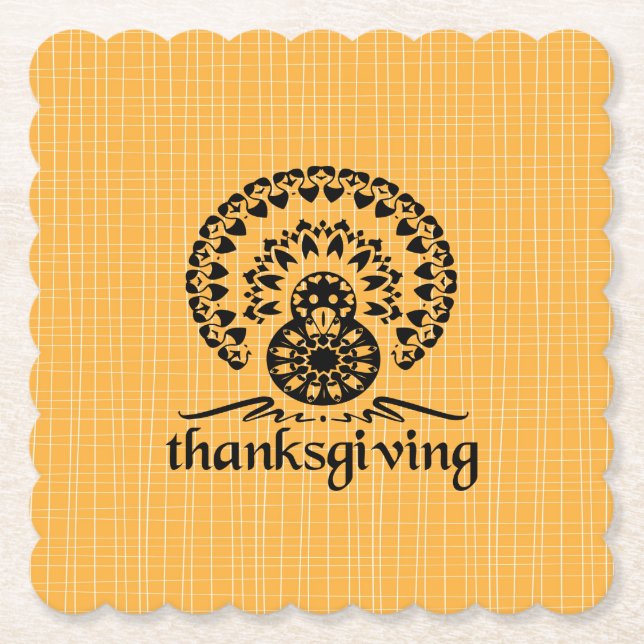 Posavasos De Papel Thanksgiving-  Turkey Mandala (Anverso)