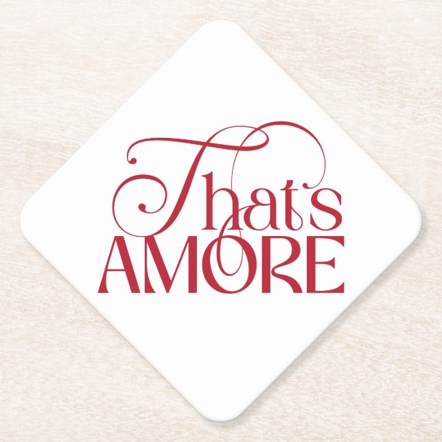 Posavasos De Papel That’s Amore Red script Bridal Shower (Anverso)