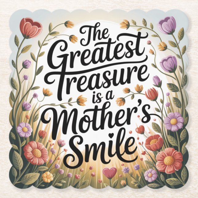 Posavasos De Papel The Greatest Treasure Is A Mother's Smile (Anverso)