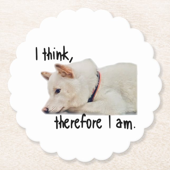 Posavasos De Papel Thinking dog coaster by koroku (Anverso)