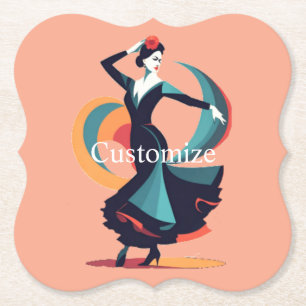 Posavasos De Papel Thunder_Cove, bailarina de flamenco