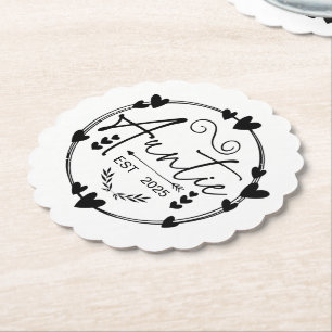 Posavasos De Papel Tía Est 2025 Invitación de embarazo tía Funny
