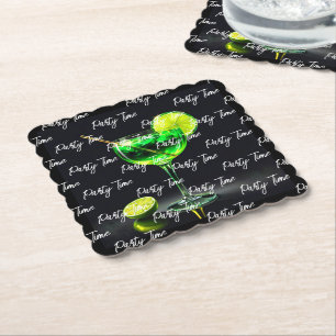 Posavasos De Papel Tiempo de fiesta Neon Popular Personalizado