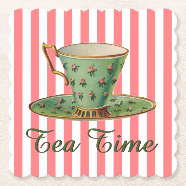 Posavasos De Papel Tiempo de té (Anverso)