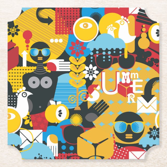 Posavasos De Papel Tiempo de verano (Anverso)