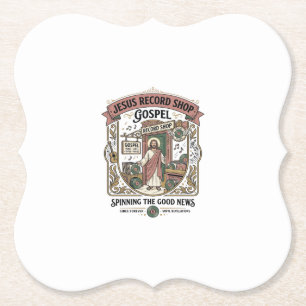 Posavasos De Papel Tienda de discos de Jesús Evangelio Tienda de disc