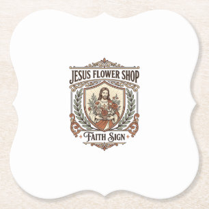 Posavasos De Papel Tienda de Flores Jesús Señal de Fe Tienda de Flore