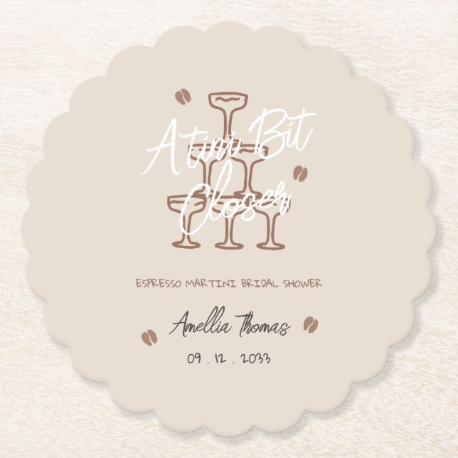 Posavasos De Papel Tini Bit espresso martini Despedida de soltera cap (Anverso)