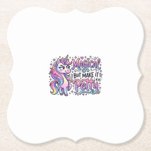 Posavasos De Papel Tipeografía de regalo de unicornio mágico pero haz