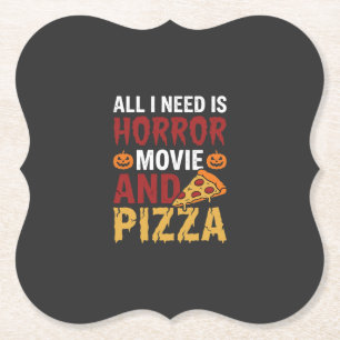 Posavasos De Papel Tipografía de película de terror de Halloween y pi