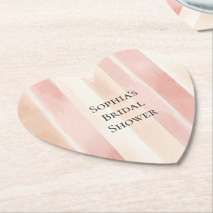 Posavasos De Papel Tiras de Crema Rosa Melocotón Bonito para Despedid