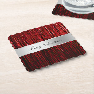 Posavasos De Papel Tiras Tinsel de Glam Rojo